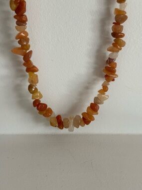 Natural stone Carnelian Multi-Tone Chip Stone Necklace